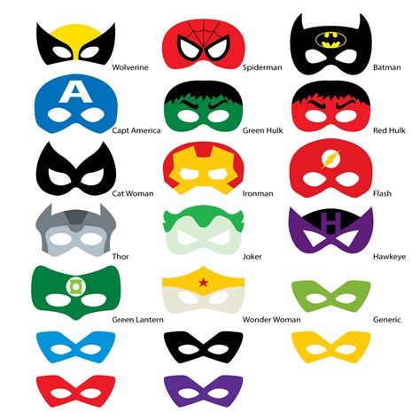 Photo Booth Props Superhero Masks Digital Download By Digital2u