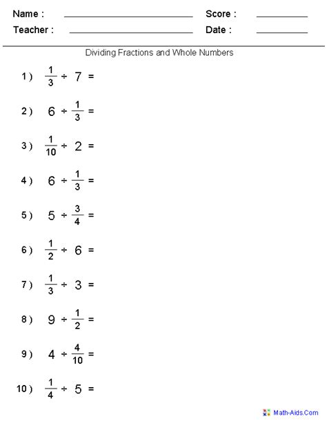 Print them out and you should have plenty for a if you want a quick way to motivate students to practice division, just throw a fun puzzle at them like this. Dividing Fractions with Whole Numbers Worksheets: whole by ...