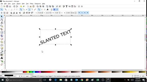 How To Make Slanted Text In Inkscape Youtube