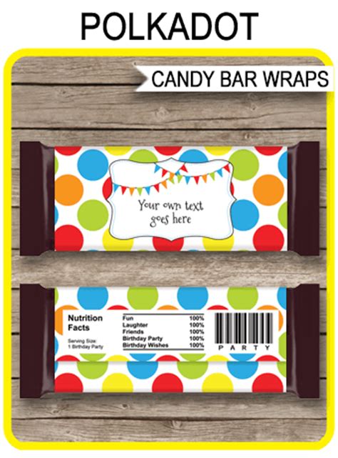 polkadot hershey candy bar wrappers personalized candy bars