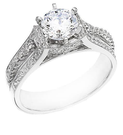 Custom Design White Gold Diamond Ladies Ring