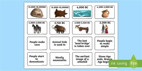 Stone Age Timeline Matching Activity Teacher Made Twinkl