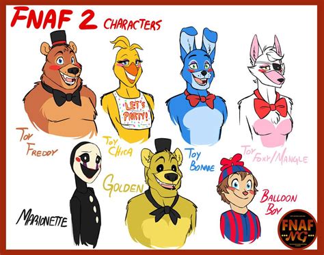 Fnafngfnaf 2 Characters By Namygaga Fnaf 3 Characters Five Nights At