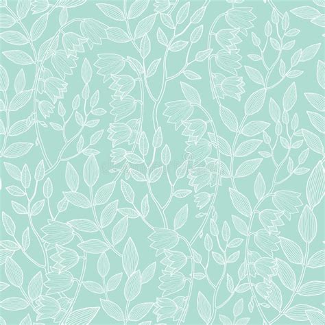 Vector Mint Green Floral Texture Seamless Pattern Stock Vector
