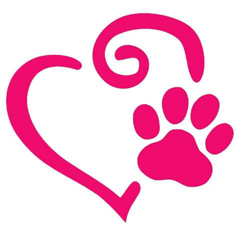 Paw Print In Heart Clipart
