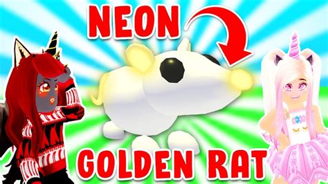 Iamsanna And I Turned Our Golden Rat Neon In Adopt Me Roblox Youtube