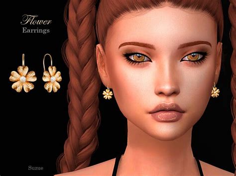 Flower Earrings By Suzue At Tsr Sims 4 Updates