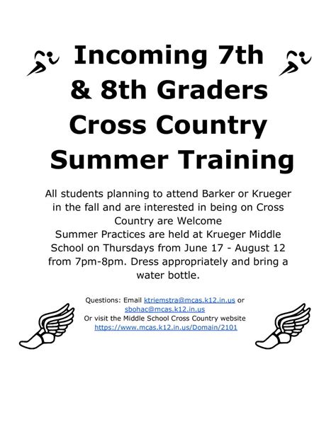 Cross Country Workout Schedule Middle School Eoua Blog