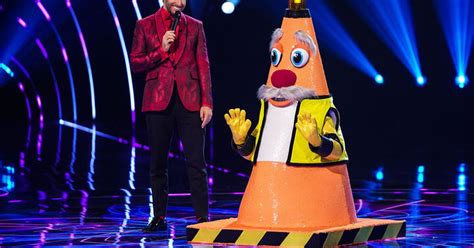 Itv The Masked Singer Viewers All Saying Traffic Cone Is Aled Jones