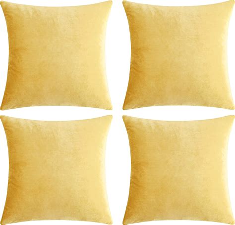 Gigizaza Decorative Throw Pillow Covers 18 X 18 Yellow