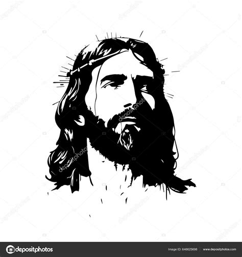 Cristo Santo Illustrazione Vettoriale Disegnata Mano Silhouette Nera