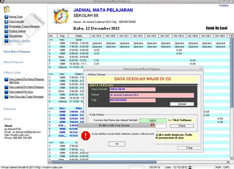 Software Pembuatan Jadwal Sekolah Full Version Aplikasi 88