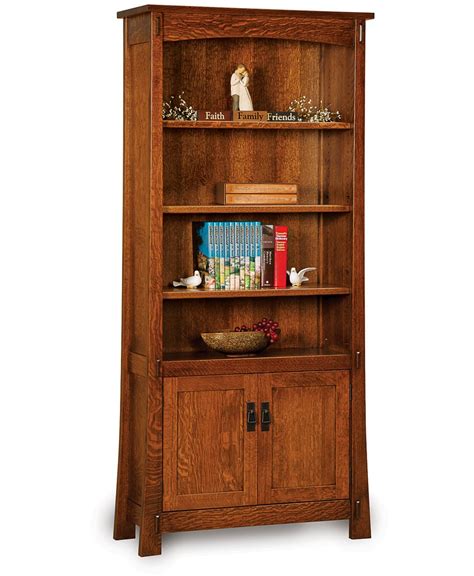 Modesto Bookcase With Doors Amish Direct Furniture