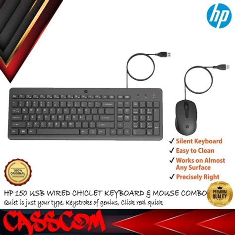 Promo Hp 150 Wired Keyboard And Mouse Combo With Instant Usb Plug