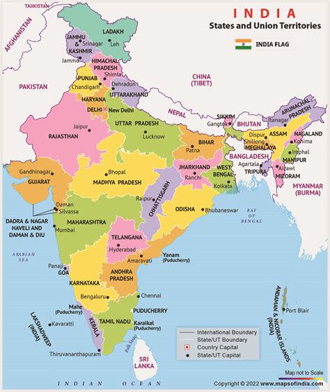 Political Outline Map Of India