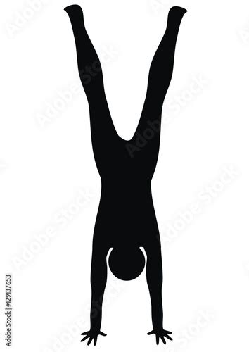 Handstand Yoga Vector Icon Black Silhouette Stock Vector Adobe Stock