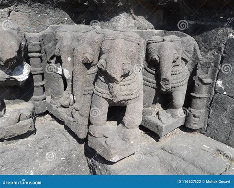 Ancient Hindu Sculptures Elephants Stock Photo Image Of India