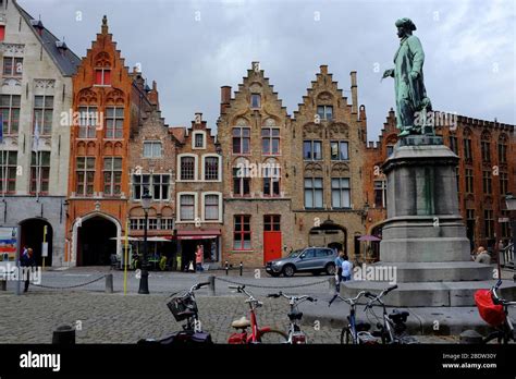 Flemish Painter Jan Van Eycks Statue At Jan Van Eyckplein Jan Van
