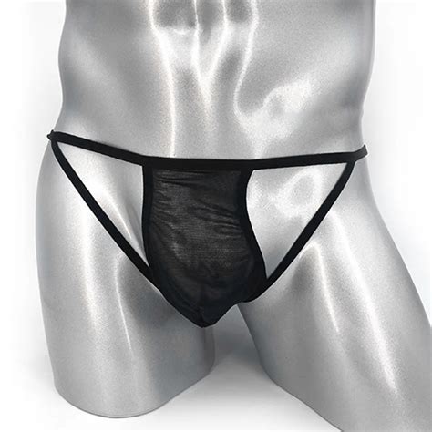 Gay Mens Lace Jockstrap Underwear Mesh Sheer Low Rise Thong Buttocks G