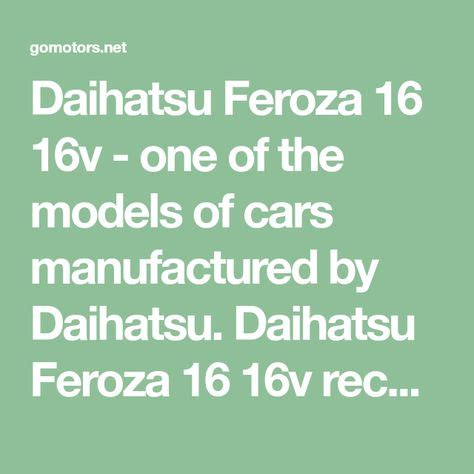 Ideas De Daihatsu Feroza En Todoterreno Autos Daihatsu