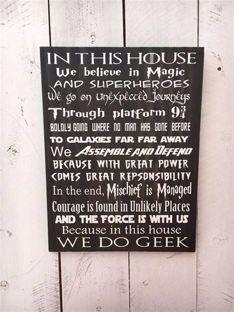 In This House We Do Geek Customize Wooden Sign Make Your Own Sprüche