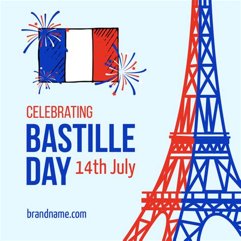 Celebrating Bastille Dayinstagram Post Design Online Instagram Post