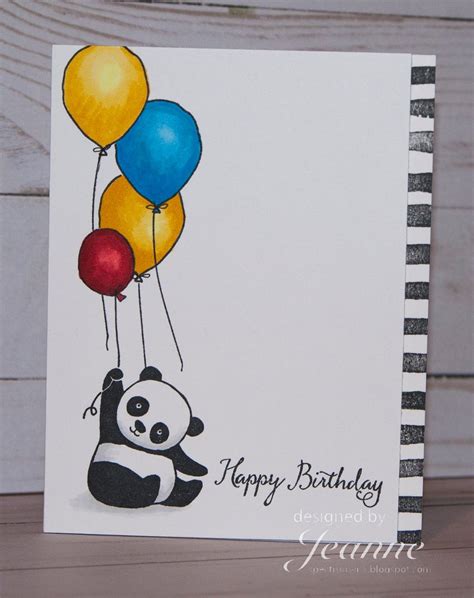 Stampin Up Party Pandas Watercolor Birthday Cards Birthday Card
