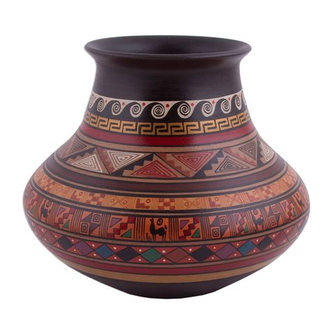 unicef market traditional inca ceramic decorative vase crafted in peru divine inca