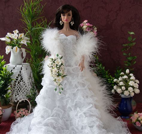 Barbie Tonner Poppy Parker Bjd Wedding Cascading Bouquet Etsy Canada Doll Wedding Dress