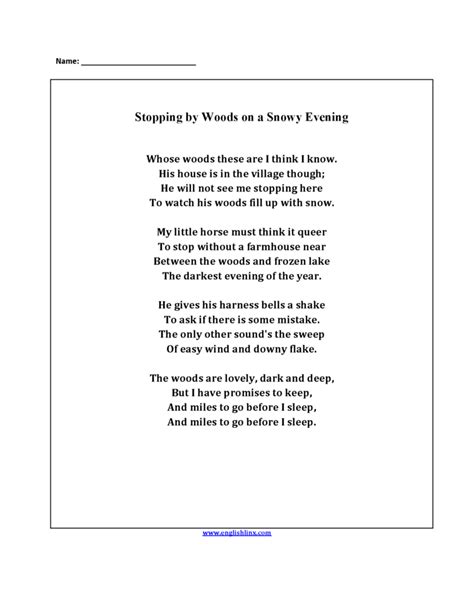 4th Grade Poetry Worksheets — Db