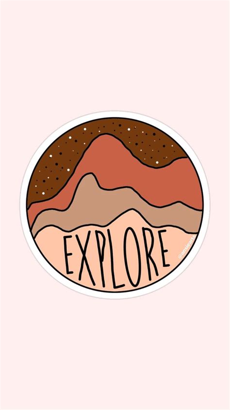 Explore mountain range aesthetic neutral sticker graphic | Explore ...