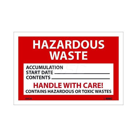 Nmc Hazardous Materials Label Msc Industrial Supply