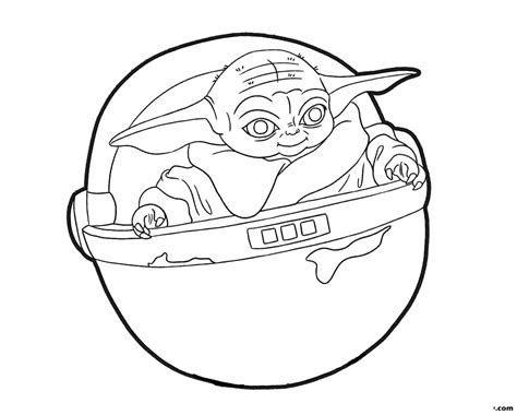 Dibujos de Baby Yoda para colorear. Imprime gratis