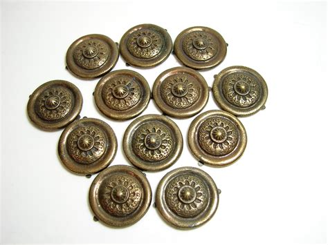 Vintage Decorative Metal Medallions With Paper Fastener Type