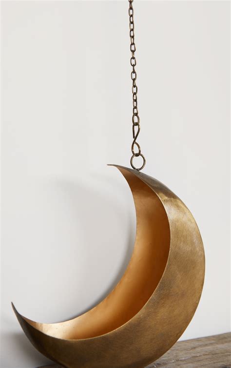 Gold Celestial Moon Hanging Planter Home Prettylittlething Aus