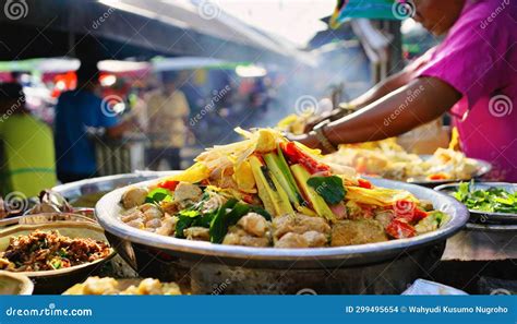 Authentic Indonesian Street Food Extravaganza. Stock Illustration
