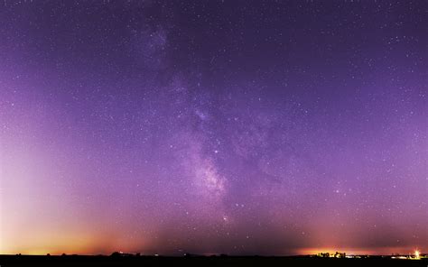 Wallpaper Night Galaxy Sky Purple Stars Atmosphere Aurora Star