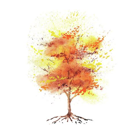 I love to paint the fall colors each year. Splash Of Fall Watercolor Tree Painting by Irina Sztukowski