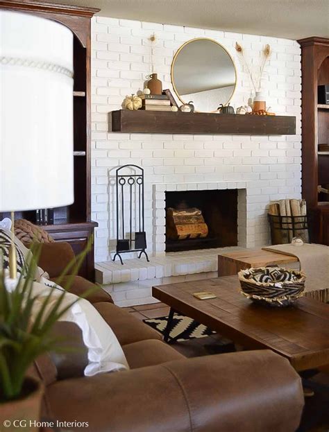 You can create the warmest and the coziest setup for outdoor meals or just hanging after some time, you will naturally want to change the look of the fireplace in your house, and as one of the remodeling options, you may look for some. Painted Brick Fireplace and Fall Inspired Mantle | Painted ...