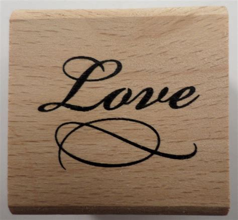 Love Cursive Writing Wooden Rubber Stamp Ebay
