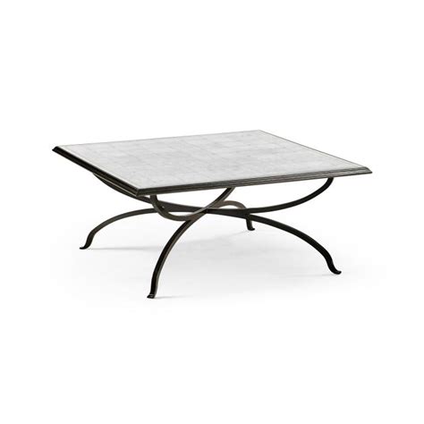 Jonthan Charles Eglomise And Bronze Iron Square Coffee Table Pavilion