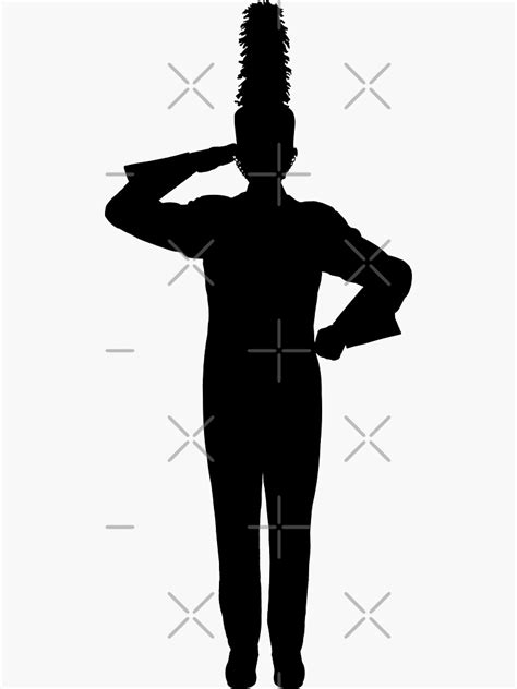 Marching Band Drum Major Saluting Sticker By Vistascribe Redbubble
