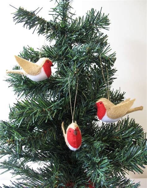 Felt Red Robin Bird Christmas Tree Ornament Felt