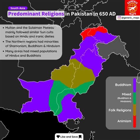 Predominant Religions In Pakistan In 650 Ad Maps On The Web