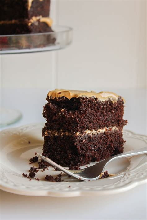 I prefer frosting over the cake any day. Rich Chocolate Cake with Coffee Frosting