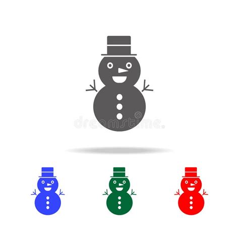 Snowman Multi Color Icon Simple Glyph Flat Vector Of Winter Icons For