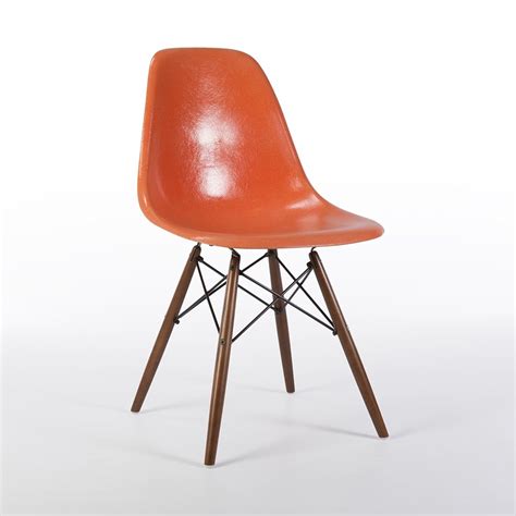 Made of solid walnut, these stools designed by charles and ray eames can be used anywhere, individually or in groups, and are beautifully versatile. Orange Herman Miller Original Eames DSW Side Shell Chair ...