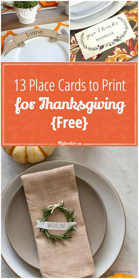 Pikbest have found 1673 free thanksgiving card templates could be used for poster,flyer,card and brochure. 13 Place Cards to Print for Thanksgiving {Free} - Tip Junkie