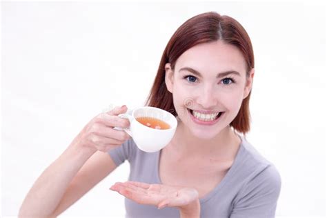 Woman Holding Cup Of Tea Stock Photo Image Of Enjoy 68784606