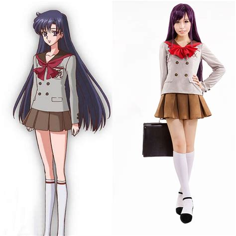 Sailor Moon Hino Rei School Uniforms Gray Cosplay Costume Cosplay